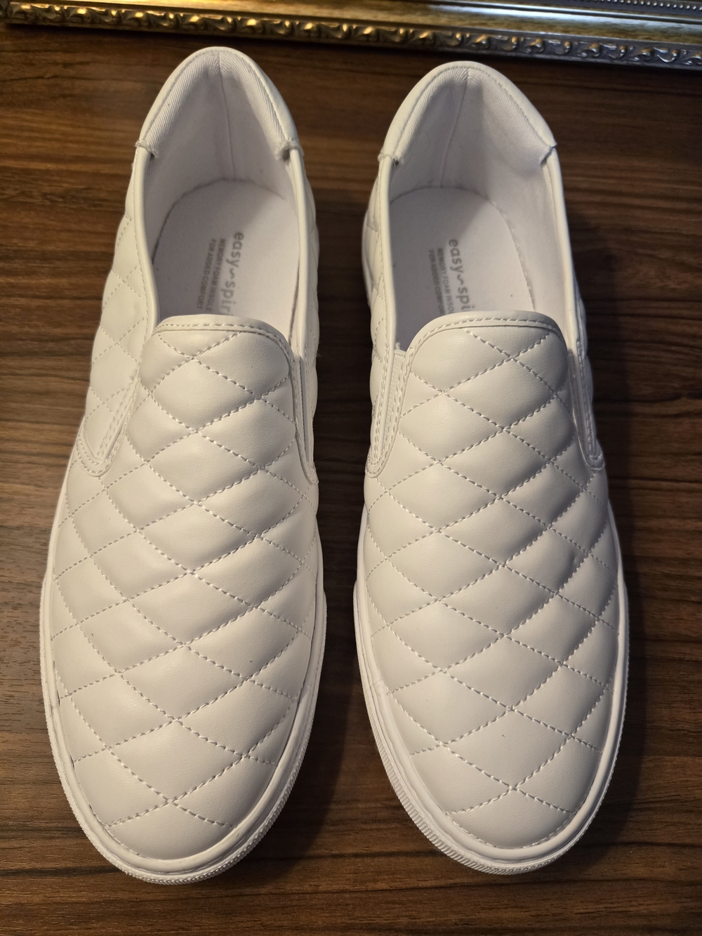Easy Spirit Women's White Quilted Slip-On Sneakers